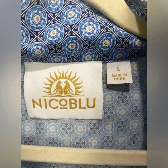 Nicoblu Capri Short Tunic Blue White Porcelain Size Large - Picture 4 of 9